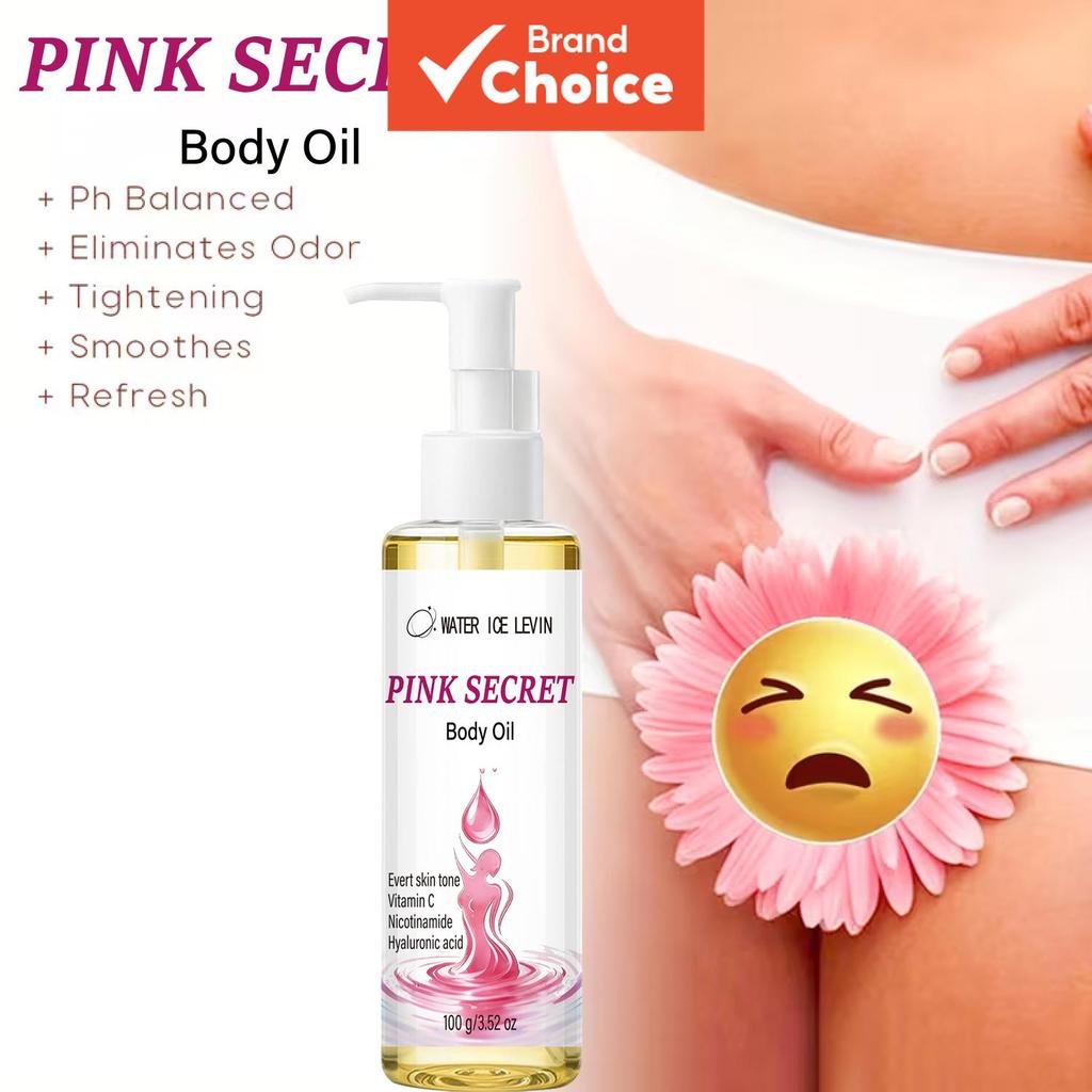 Água Gelo LEVIN PINK SECRET Óleo Corporal 100g Vitamina C Nicotinamida Ácido Hialurônico Mesmo Tom De Pele Hidratante Pr