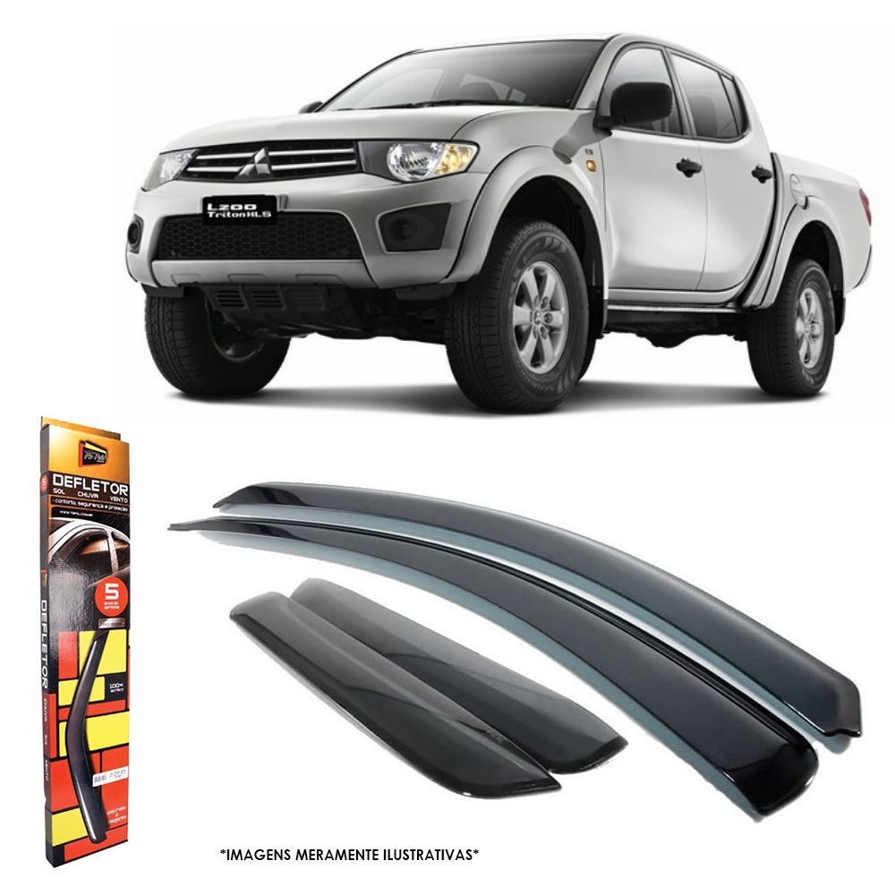 Calha de chuva Mitsubishi L200 Triton 2007 até 2018 - 30001 (Não serve na Triton Sport 17/18)