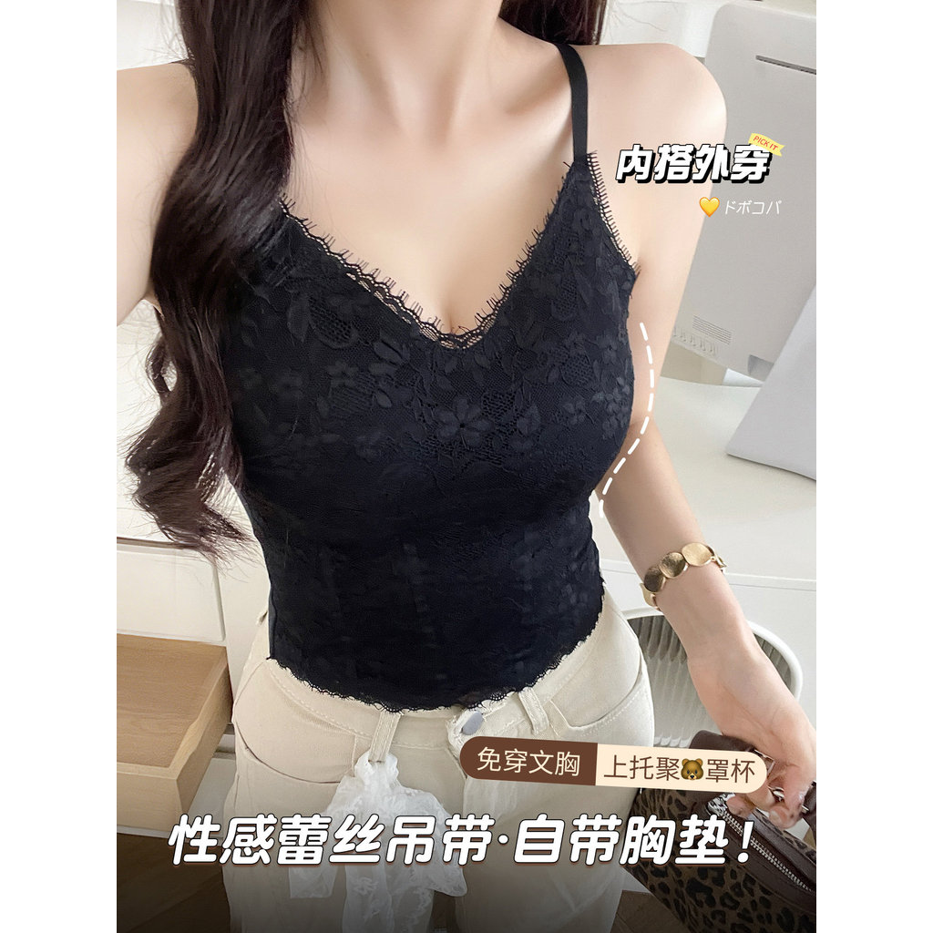 Sexy camisola roupa interior feminina com sutiã almofada sutiã de uma peça cílios brancos renda interior camisa de fundo