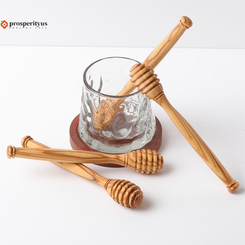 [PPTS] Premium Olive Wooden Honey Dipper Sti Para Potes Colher De Mel Natural Drizzler Ferramenta De Cozinha Doces E Beb
