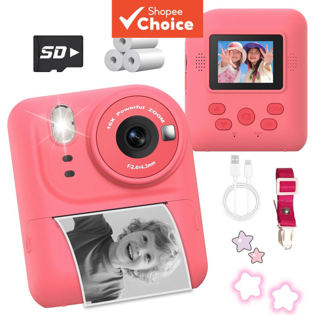 Câmera De Impressão Instantânea 1080P Captura De Filme Brinquedo Criativo De Engrenagem Ao Ar Livre Com Três Rolos Prese