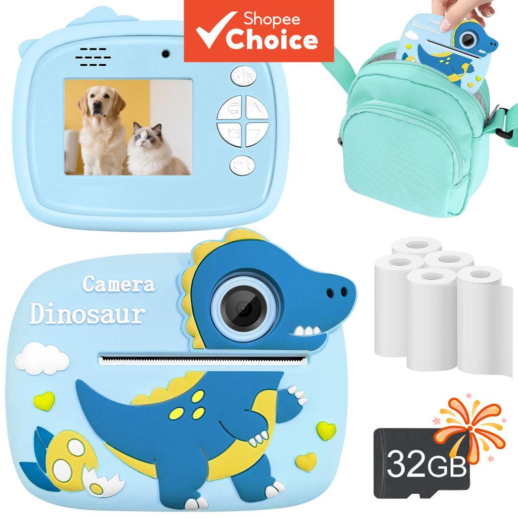 Câmera Instantânea para Crianças, Mini Impressora Térmica de Fotos para Meninos e Meninas, Câmera Instantânea Portátil
