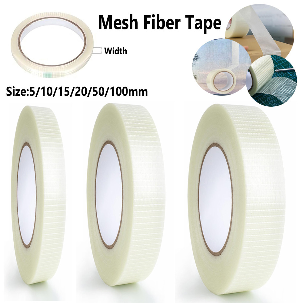 5-100mm wide transparent fiberglass grid tape, strong adhesion for drywall and wall repair