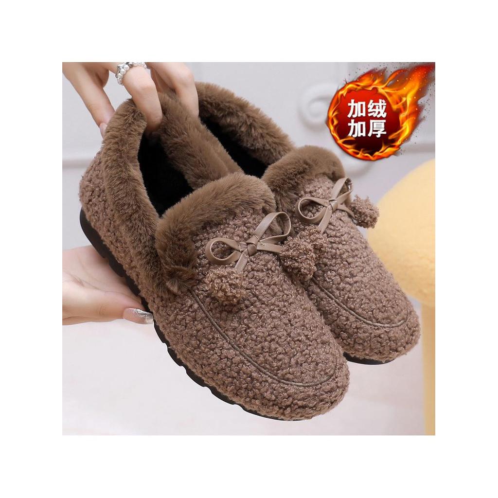 Sapatos de pano antigos de Pequim Sapatos femininos de algodão Forro de lã de inverno Sapatos de pele espessados Sapatos