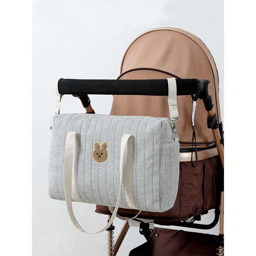 Bolsa multifuncional para carrinho de bebê, grande capacidade, bolsa para mãe e bebê, leve, Waffle, bolsa para mamãe