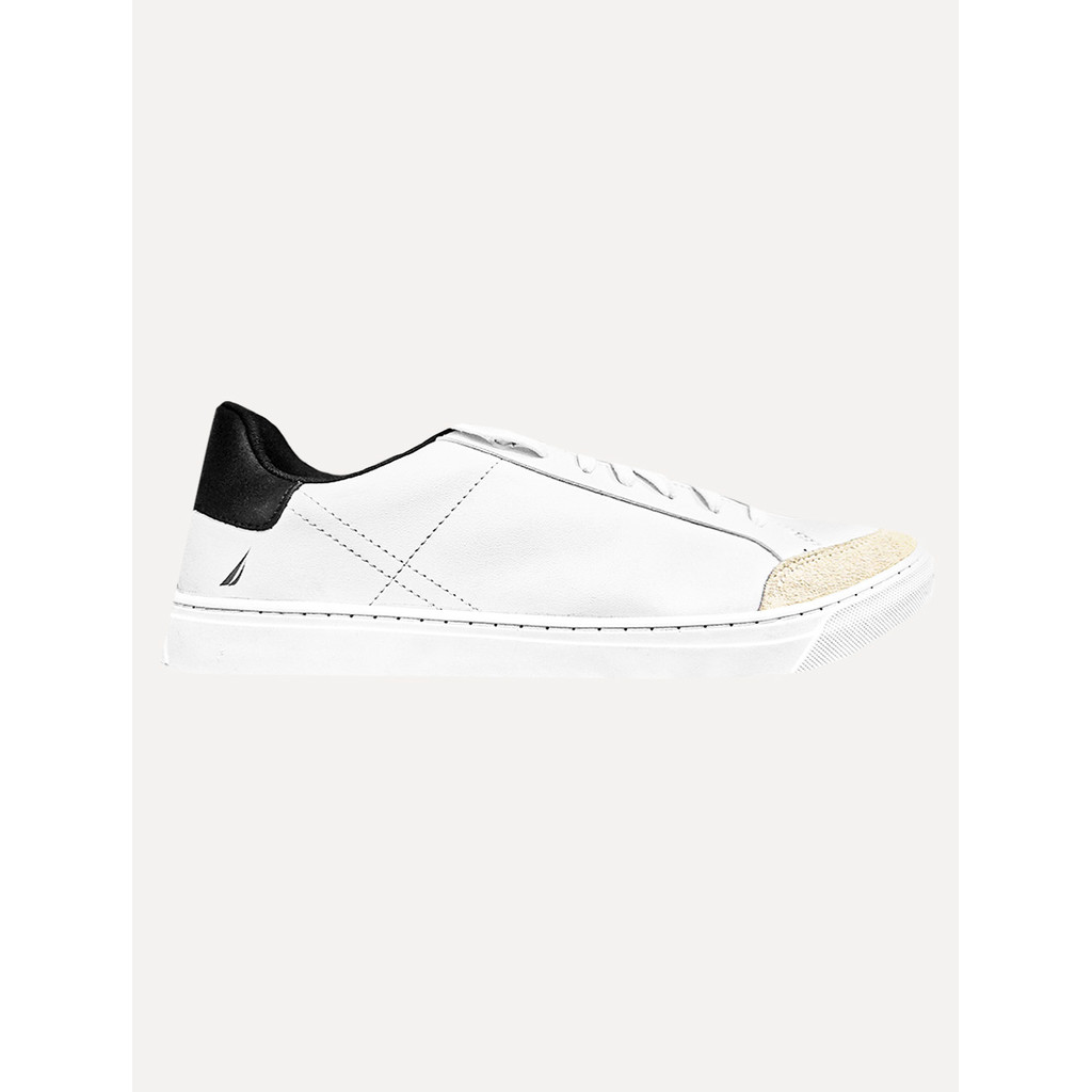 Tênis Nautica Masculino SL Couro Preto/Branco