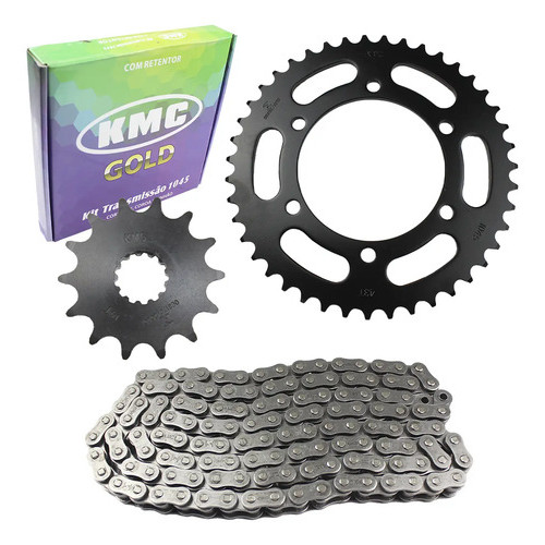 Kit Relação Transmissão Tração Bajaj Dominar 400 Ns400z Cinza SEM RETENTOR