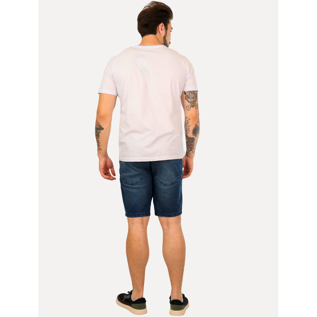Bermuda John John Jeans Masculina Clássica Cartagena Azul Médio — imagem 2 de 2