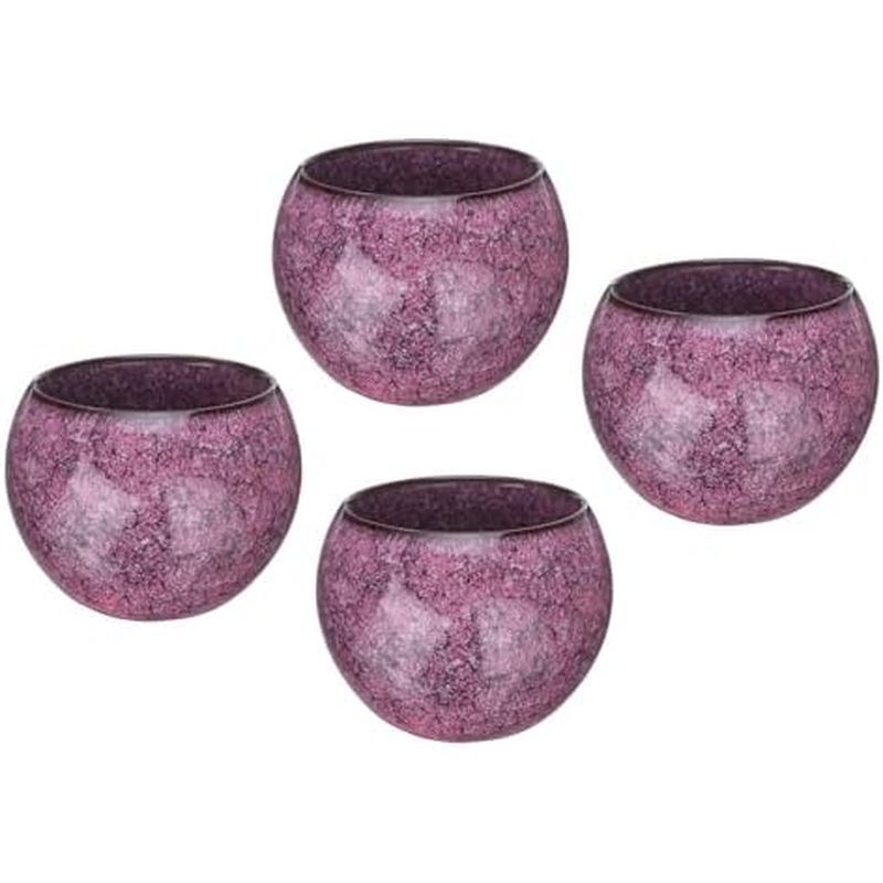 HARFINGTON 4pcs Handmade Tea Bowls 150ml / 5oz Kiln Change Chinese Japanese Teacup Ceramic Gong Fu Tea Set for Office Ho