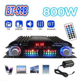 12V 1600W Amplificador De Áudio WIfi De 4 Canais Bluetooth 5.0 Usb SD Aux Para Automotivo Em Sistema De Áudio Doméstico