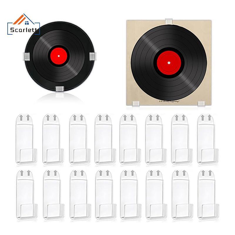 [Scarlett] Suporte Para Discos De 6/18 Unidades Acrílico Montagem Em Parede Álbum Autoadesivo Disco Show Ra Display De V