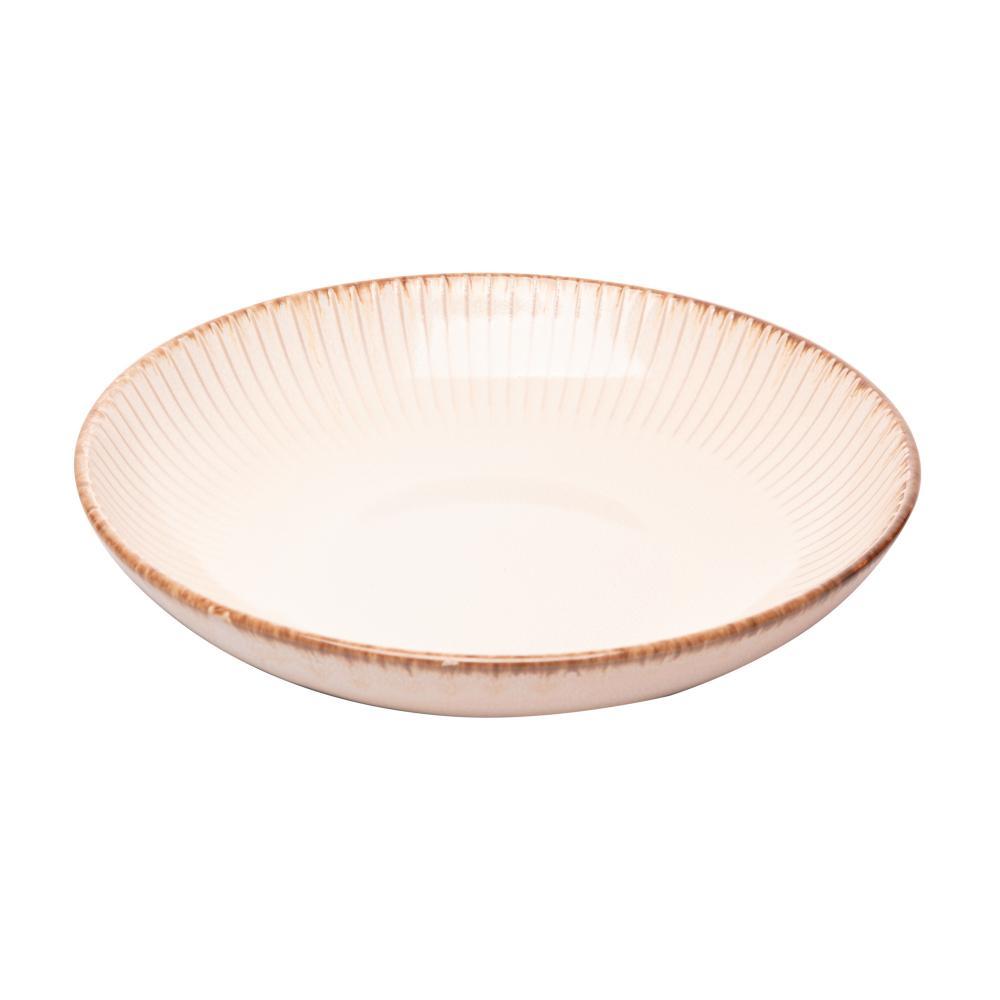 Prato para Massa Lyor Linear de Cerâmica Bege 23cm