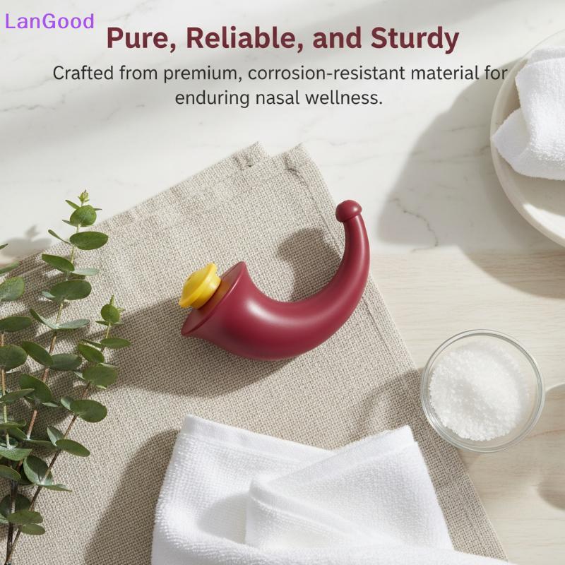 LanGood Respiração Eficaz Com Pote Neti Nasal Yoga 160ML Para Cuidados Sinusais E Irrigação Diária Quente