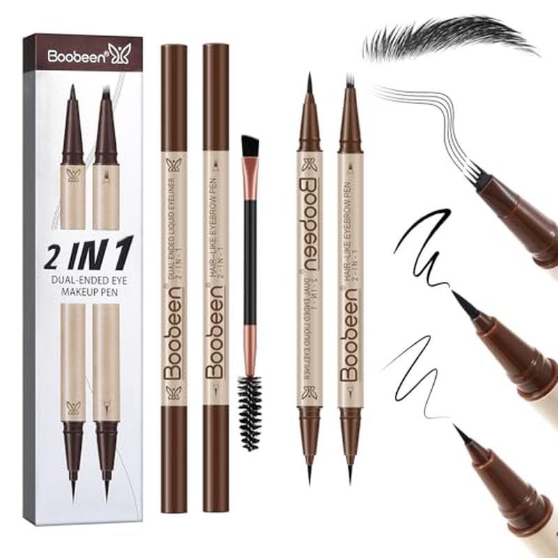 Com Conjunto B De Sobrancelha Natural , Criar Pincel Líquido De Maquiagem Para Sobrancelhas , Caneta Escura Longas , Dur