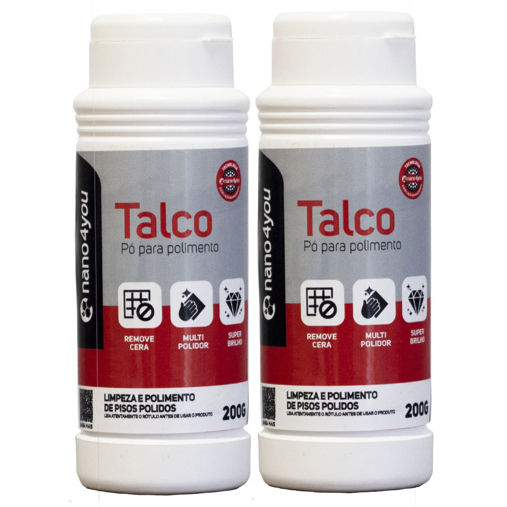 Kit 2 Talco Removedor De Cera Para Porcelanato Limpeza Sem Danificar Produto para tirar cera de piso