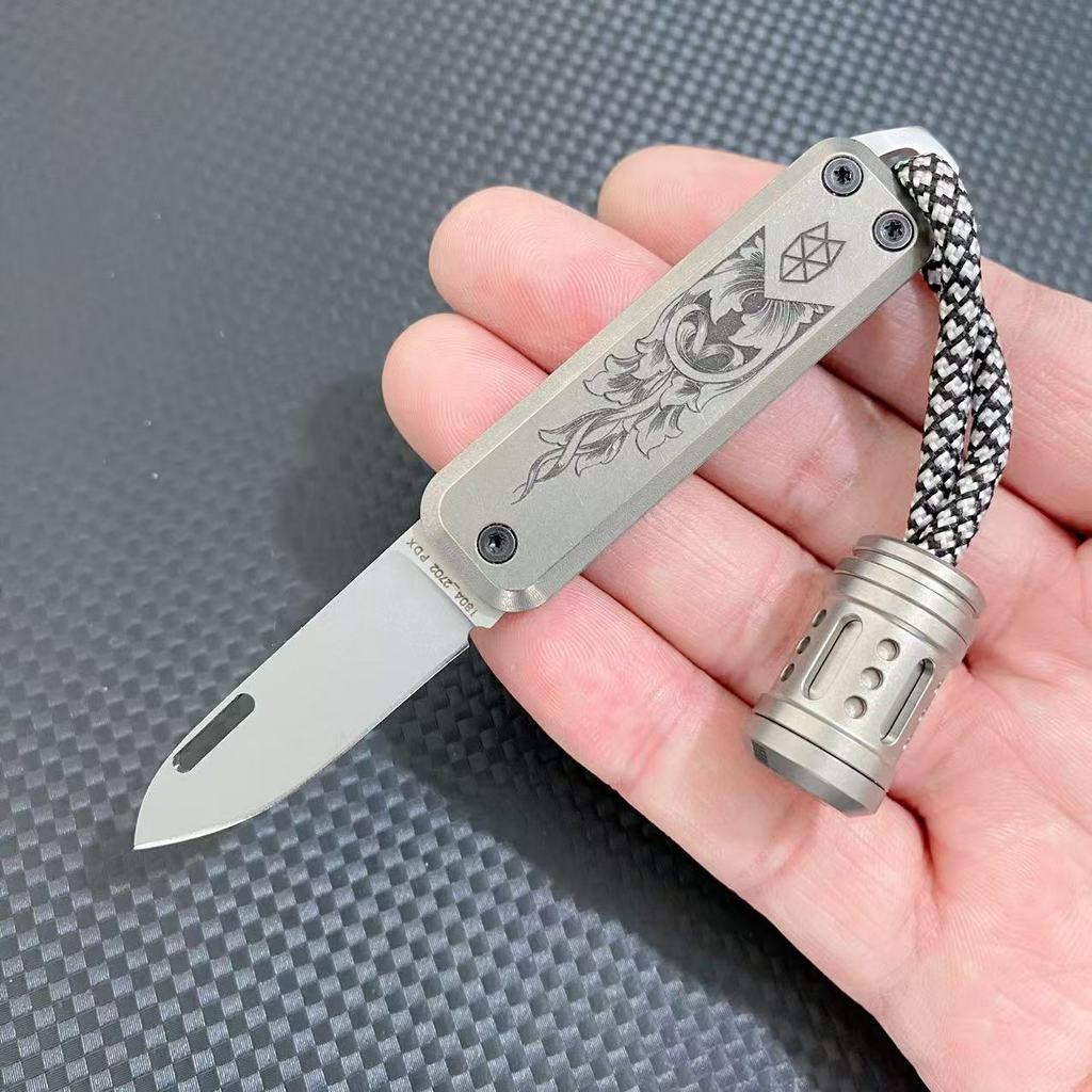 James liga de titânio TC4 faca de bolso alta dureza multifuncional faca de bolso EDC Mini faca de bolso faca chave dobrá