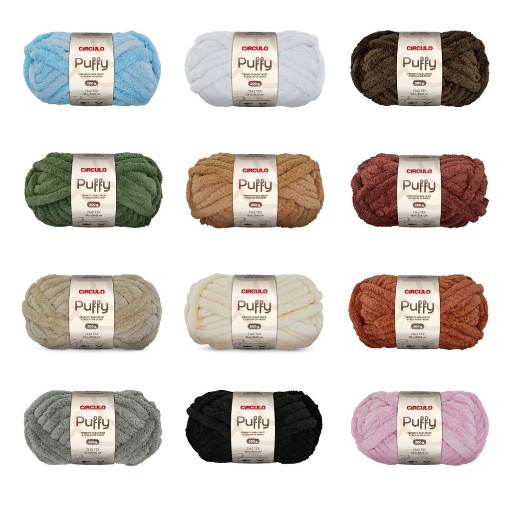 Fio Puffy Lã Pelúcia 200g Super Macio Artesanato Feito A Mão