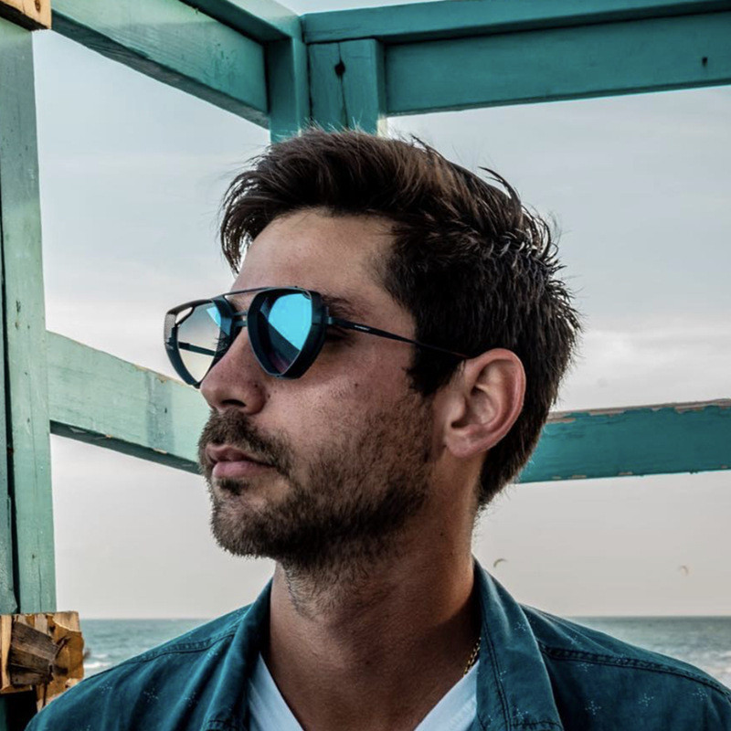 Novos óculos de sol ocos masculinos Retro Steampunk óculos de sol irregulares moda óculos de sol