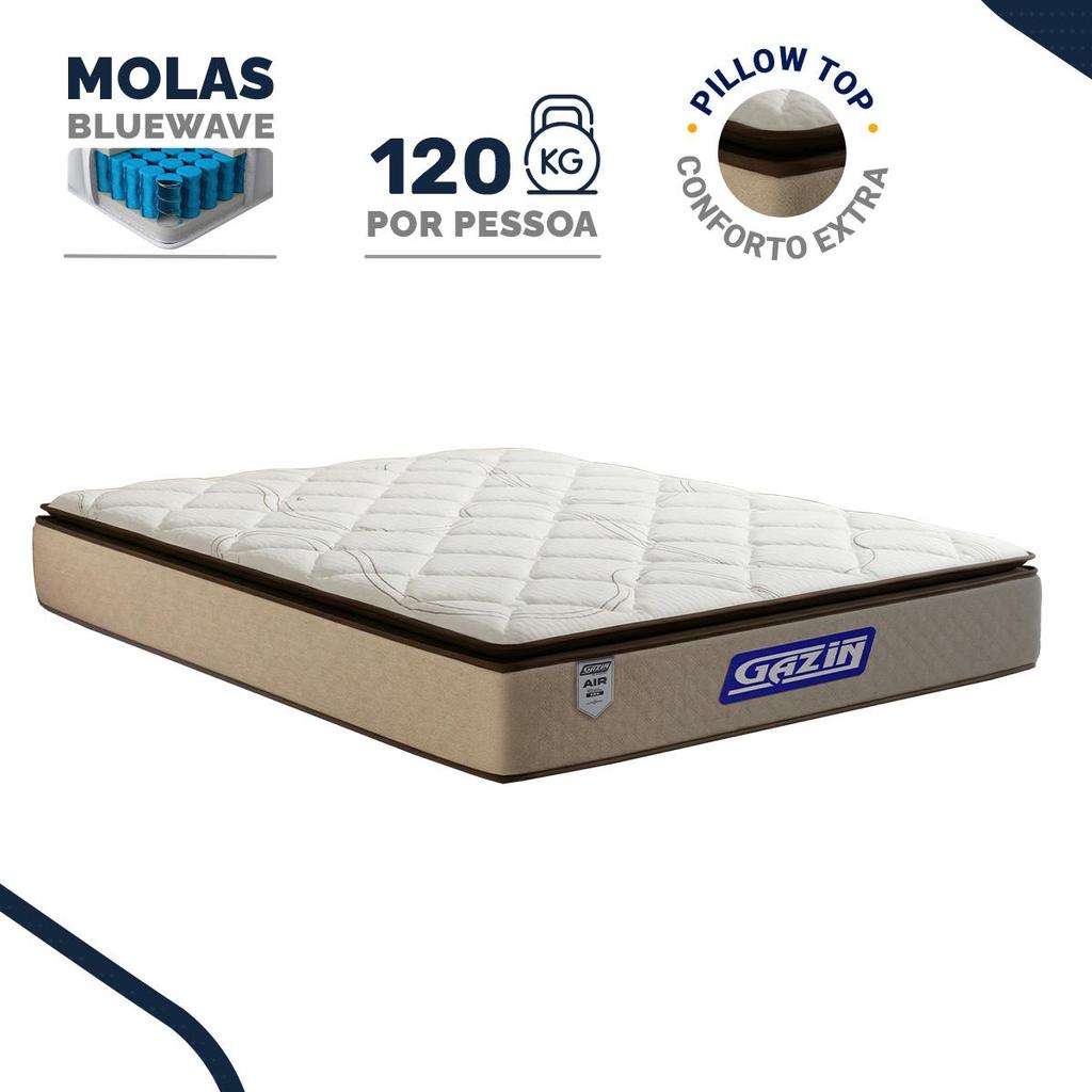 Colchão Gazin de Molas Ensacadas Pillow Top Air Pro Casal 138cm
