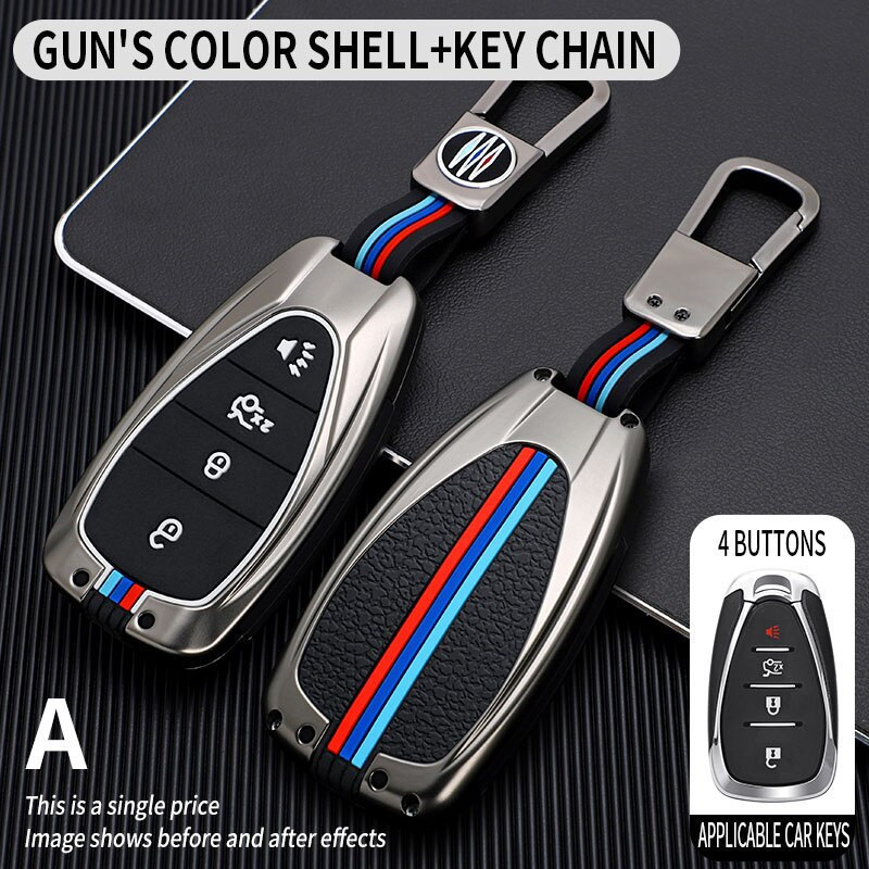 Capa Protetora de Chave de Carro em Liga de Zinco para Chevrolet Chevy Camaro Malibu Cruze Spark Volt Bolt Trax Sonic co