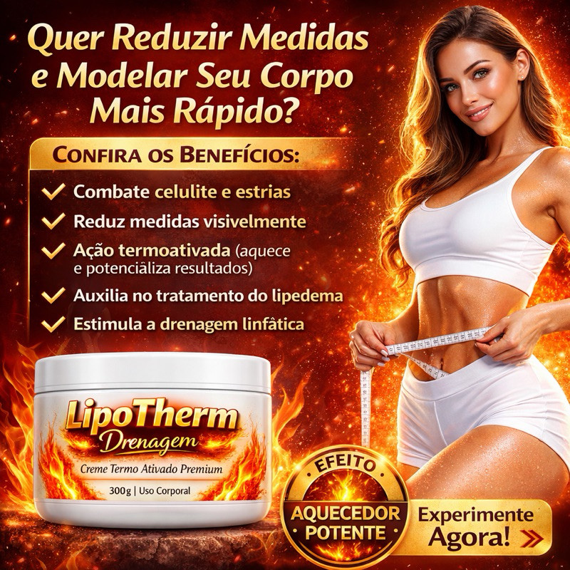 LipoTherm Drenagens  🔥 Redutor de Medidas 300g combate celulite estrias e lipedema termo ativado