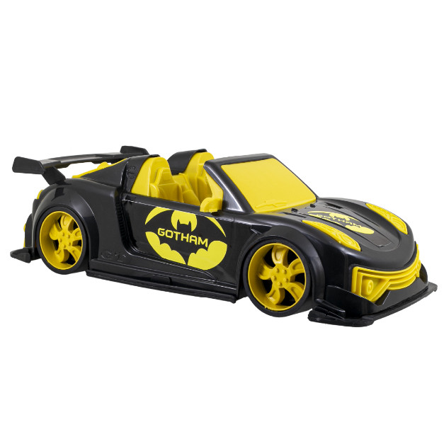 Carro Batman Batmóvel Brinquedo Preto e Amarelo Grande 38cm - Edição Limitada Gotham - QUEEN SHOP