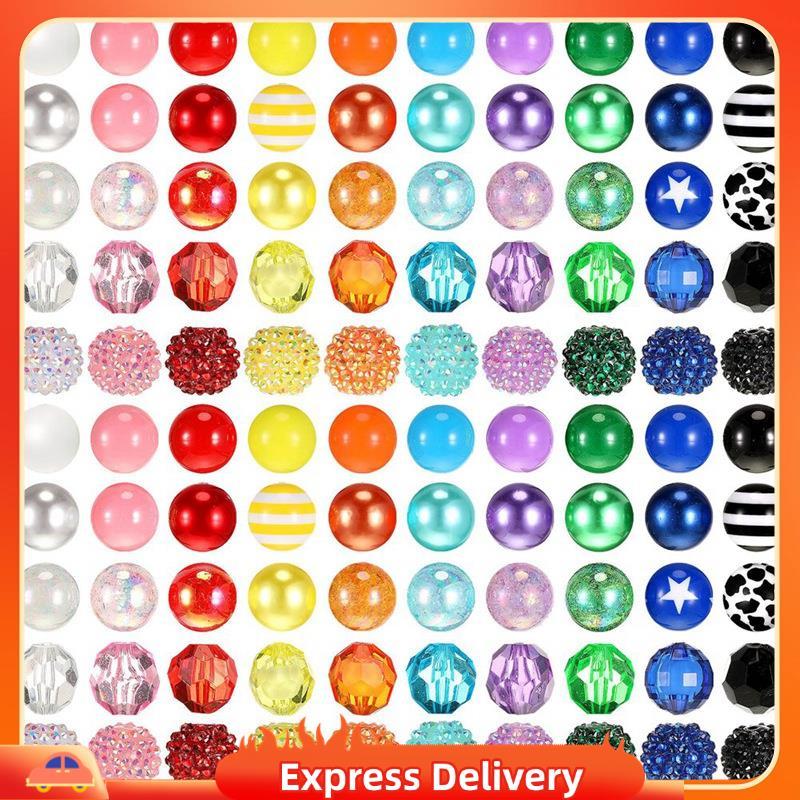 [Entrega Rápida BRY8] 100 Peças Contas De 20 Mm Para Canetas Strass Chiclete Chaveiros Com Miçangas Faça Você Mesmo Cane