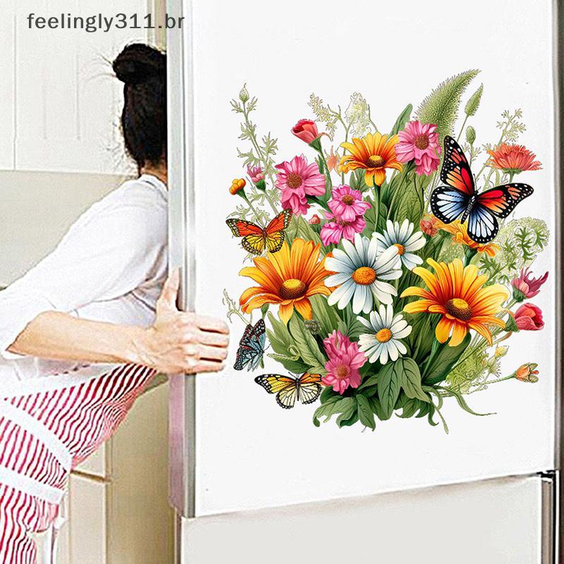 FEELI Borboleta Flor À Prova D'água Autoadesivo Assento Sanitário Decalques Adesivos Decorativos
