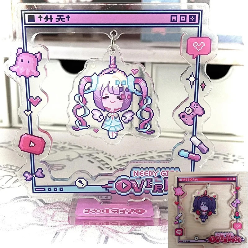 Acrílico Suporte Sinal Nedy Menina Overdose Dos Desenhos Animados Desktop Balanço Ornamentos Decorar Estudante Âncora Mo