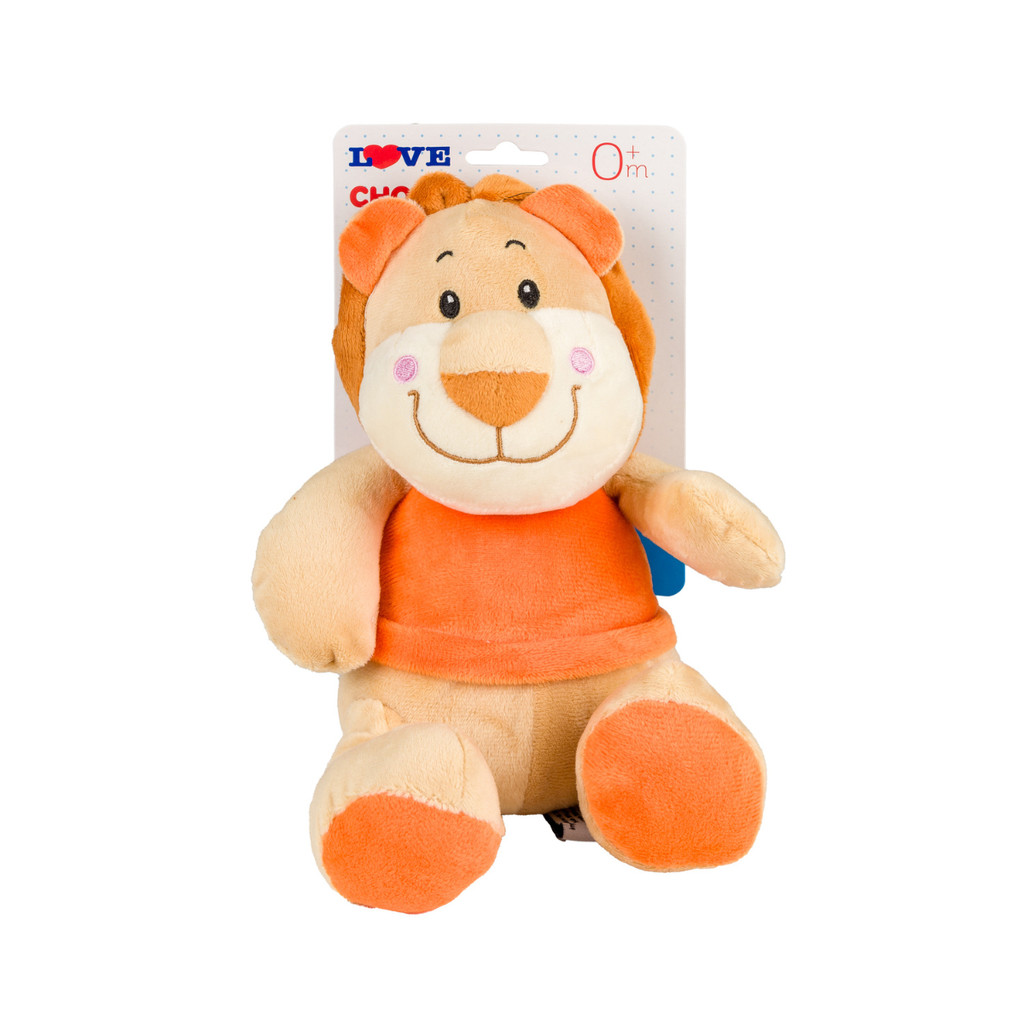 Chocalho Bebê Recém Nascido Pelúcia Leão 23Cm Baby