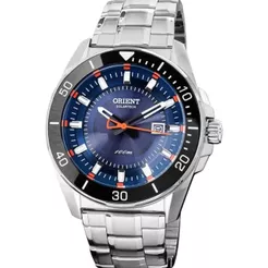 Relógio Orient Masculino Solartech Analógico Prata Fundo Azul Aço Inox MBSS1498D1SX Original