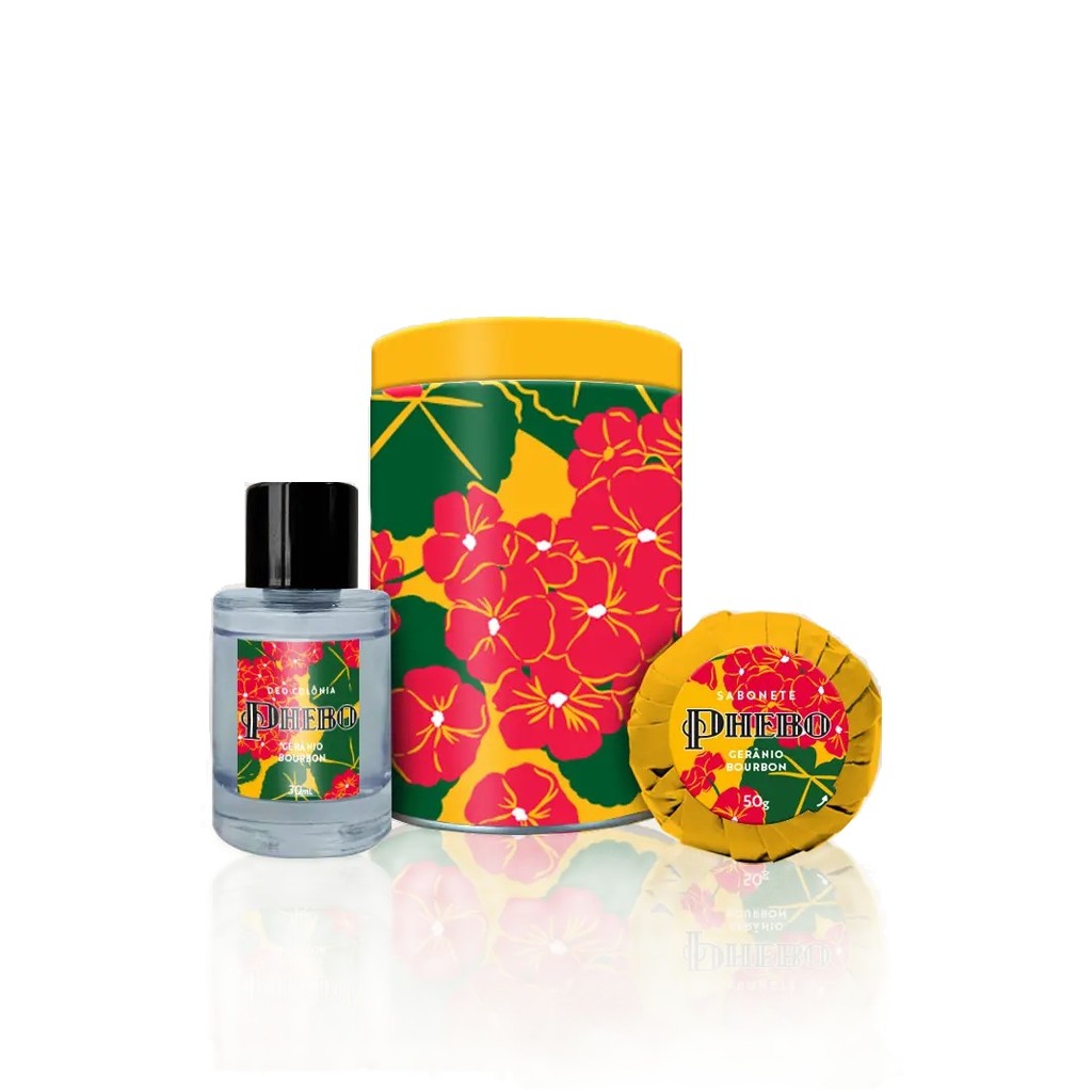 Kit Latinha Phebo | Colônia 30ml & Sabonete em Barra Gerânio Bourbon