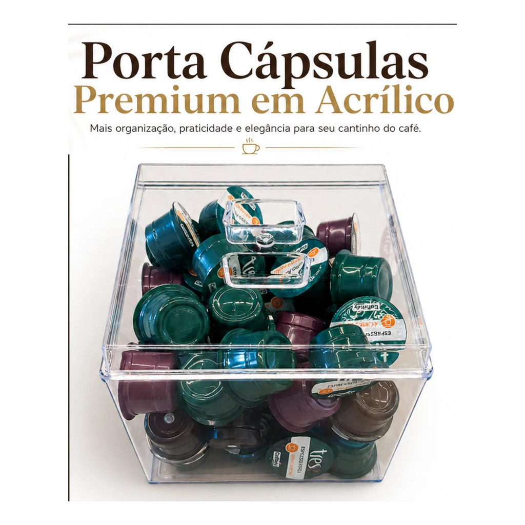 Caixa Organizadora Acrílica Porta Capsulas Transparente nespresso dolce gusto nescafé — imagem 2 de 2