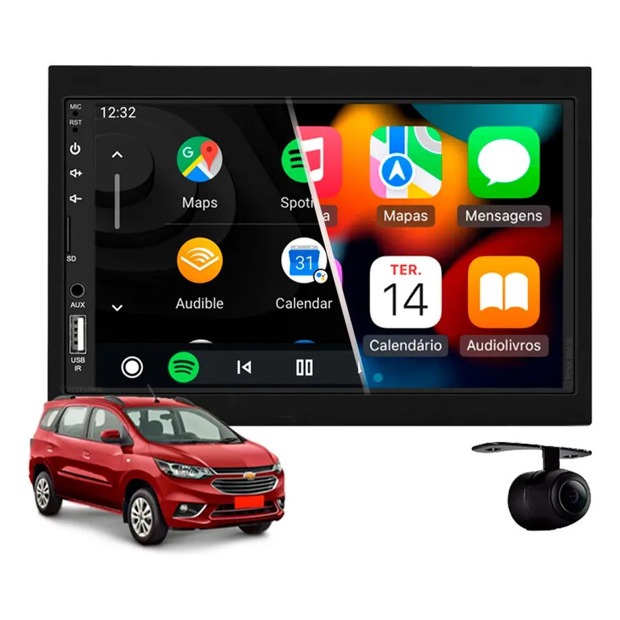Central Multimídia Carplay Chevrolet Spin 2018 À 2023