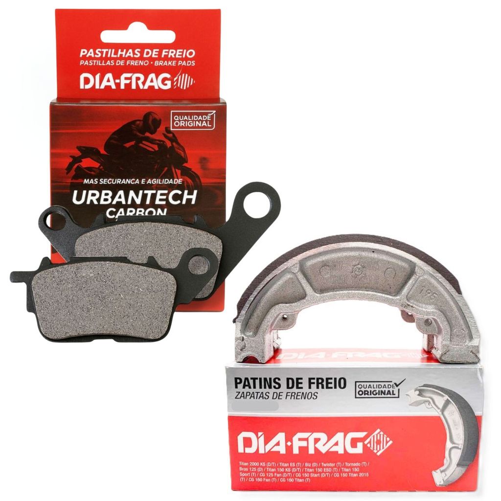 Kit Pastilhas e Lonas de Freio Fluo 125 2022-2025 Diafrag
