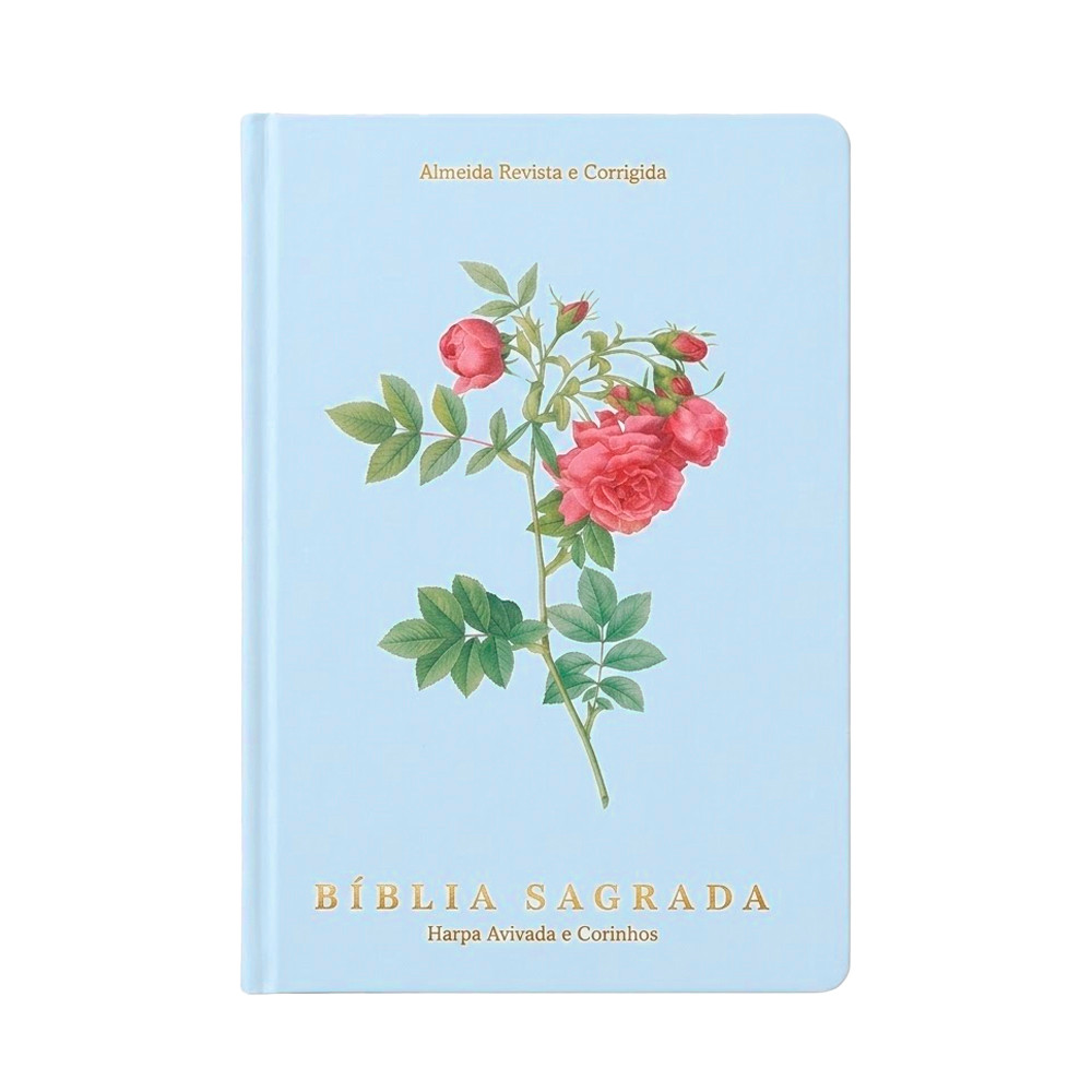 Bíblia Botão de Rosa | ARC | Letra Grande | Capa Dura | Harpa Avivada e Corinhos