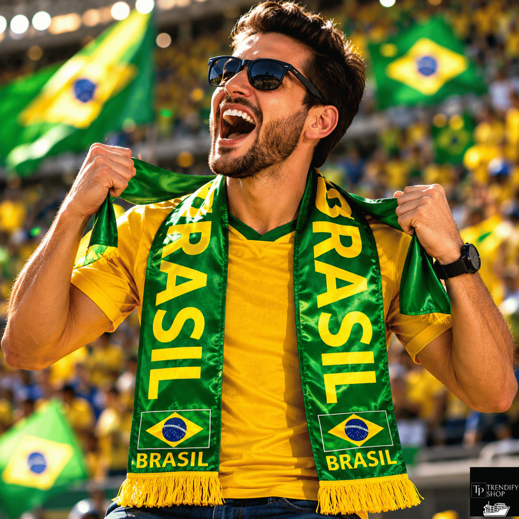 Cachecol Faixa Torcedor Brasil Verde Amarelo Futebol Copa Seleção Brasileira