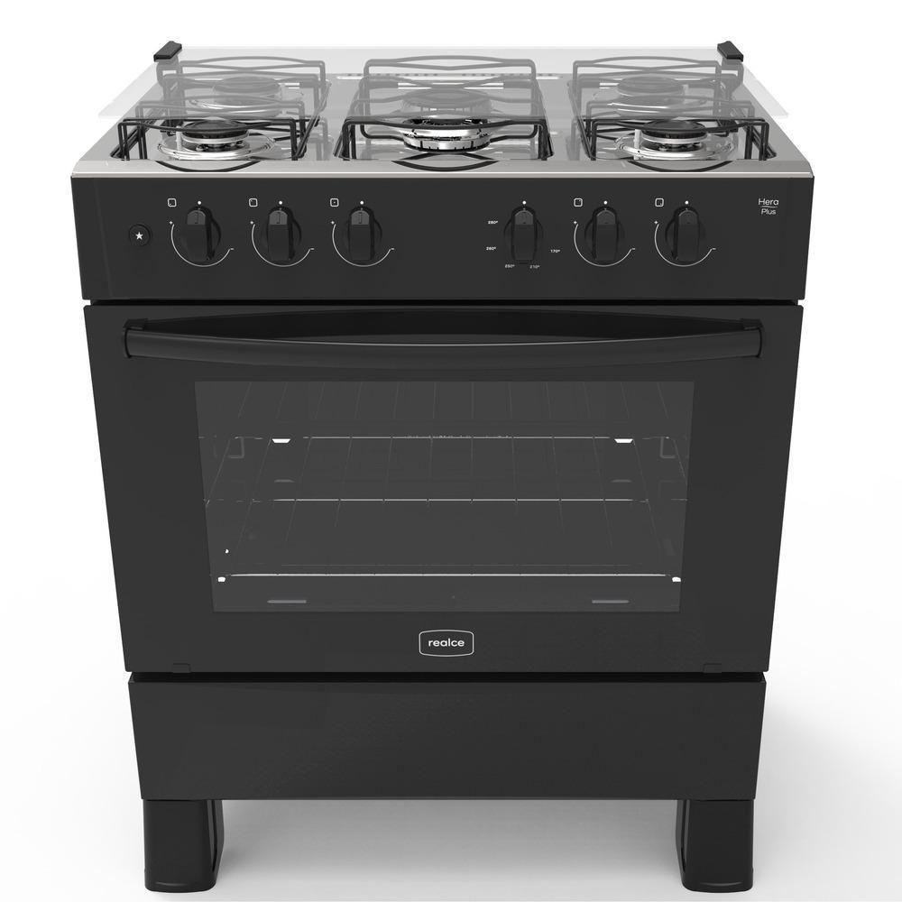 Fogão a Gás de Piso 5 Bocas GLP Realce Eletrodomésticos CR204 Automático Preto Bivolt