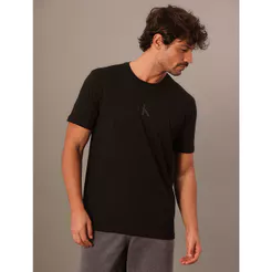 Camiseta Manga Curta Calvin Klein Jeans Masculino Calvin Klein Rubber Patch - Preto