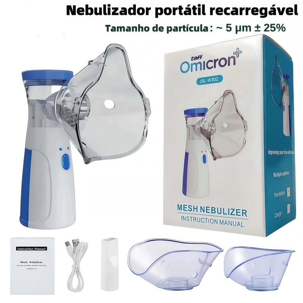 Nebulizador Ultrassônico Compacto e Silencioso, Cuidado Completo para Crianças e Adultos