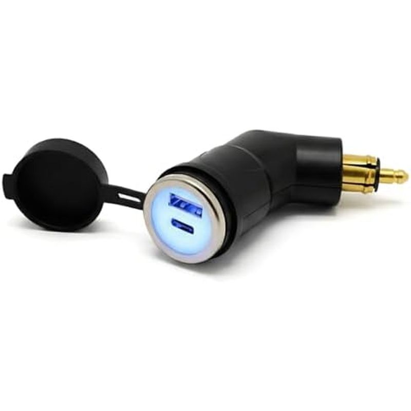 Plugue Angular) Para (Carregador Curto De Motocicleta 4.6A Adaptador Ducati Powerlet Compatível Com Cliff BMW Top Dual D