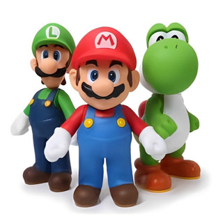 Kit Super Mario 3 Personagens: Mario, Luigi e Yoshi