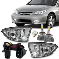 Kit Farol Milha Neblina Civic 2004 2005 2006 + Kit Super Led H11 6000k