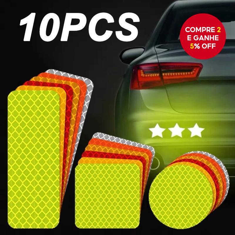 10 Pcs 3 * 8 Cm Refletor De Carro Faixa De Segurança Adesivos Auto Pára-Choques Carroceria Exterior Acessórios De Motoci