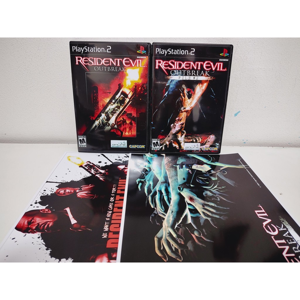 Coleção Resident Evil Outbreak 1 e 2 em PT-BR com Poster / PS2