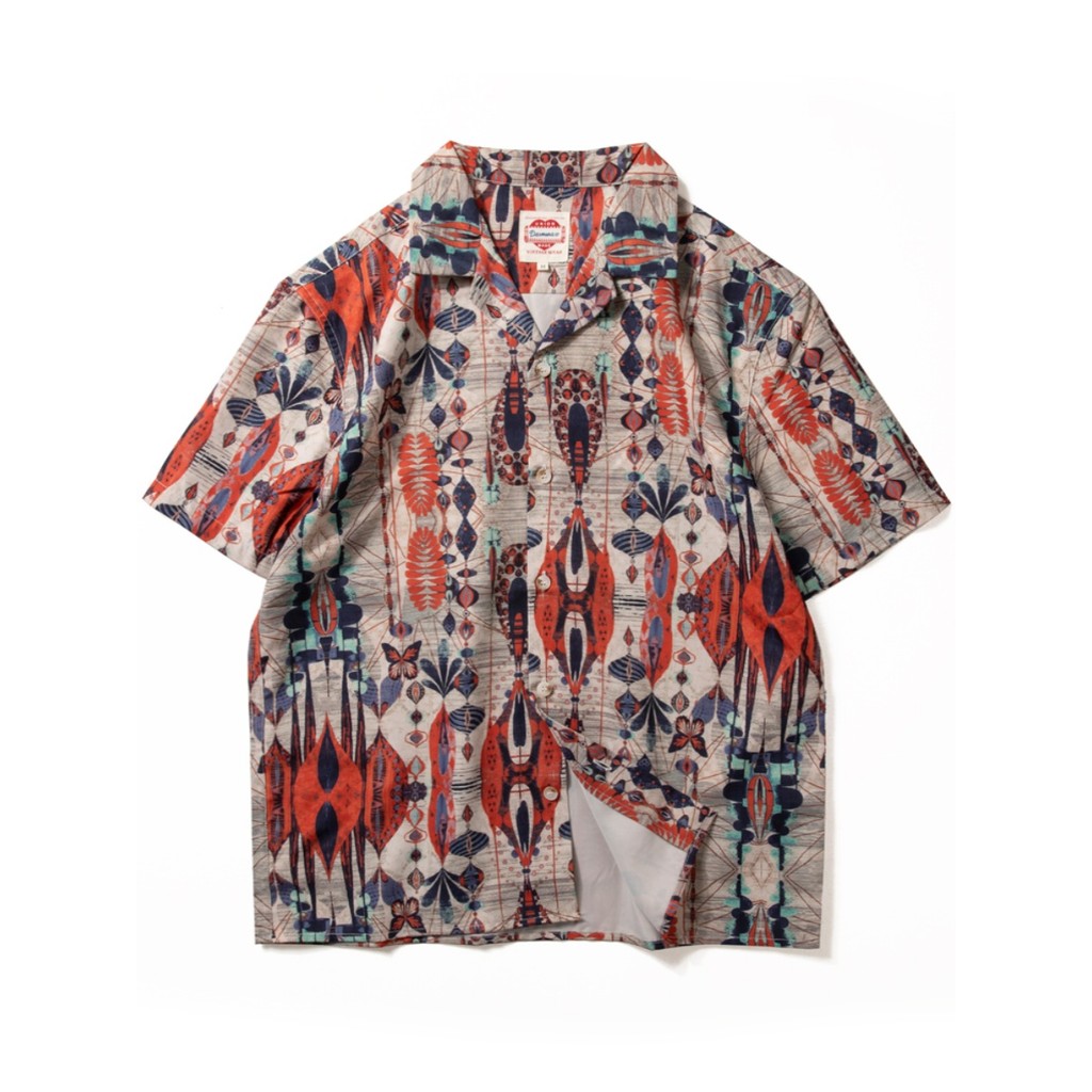 Retro camisa Floral de manga curta masculina verão fino impresso praia meia manga havaí na moda solta gola cubana camisa