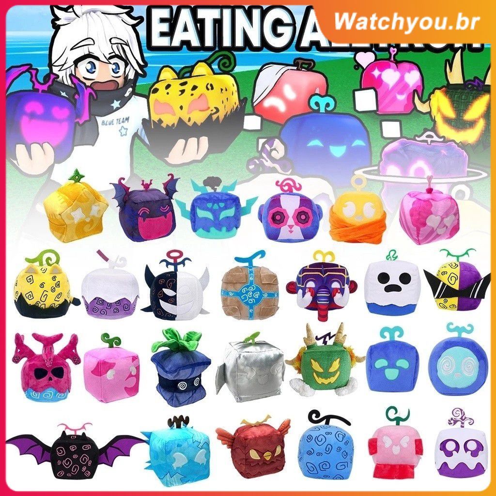 Brinquedo de Pelúcia Blox Fruit, Almofada de Pelúcia Fofa, Boneco de Fruta do Diabo de Anime, Boneco Infantil,
