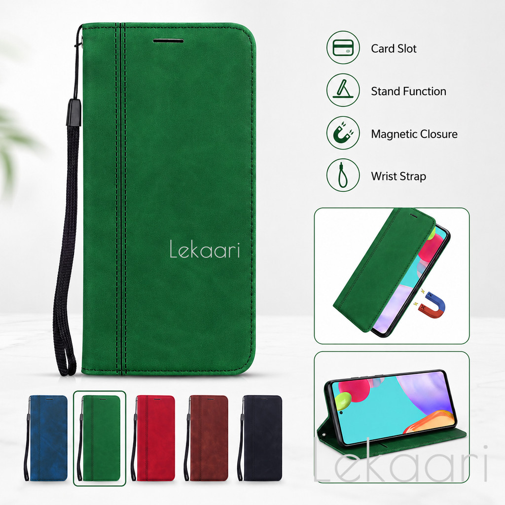 Capa Magnética Flip Para Samsung Galaxy S21 S20 FE S10 Lite S9 S8 S7 Edge Plus Ultra Macio Pelúcia Couro Titular Do Cart