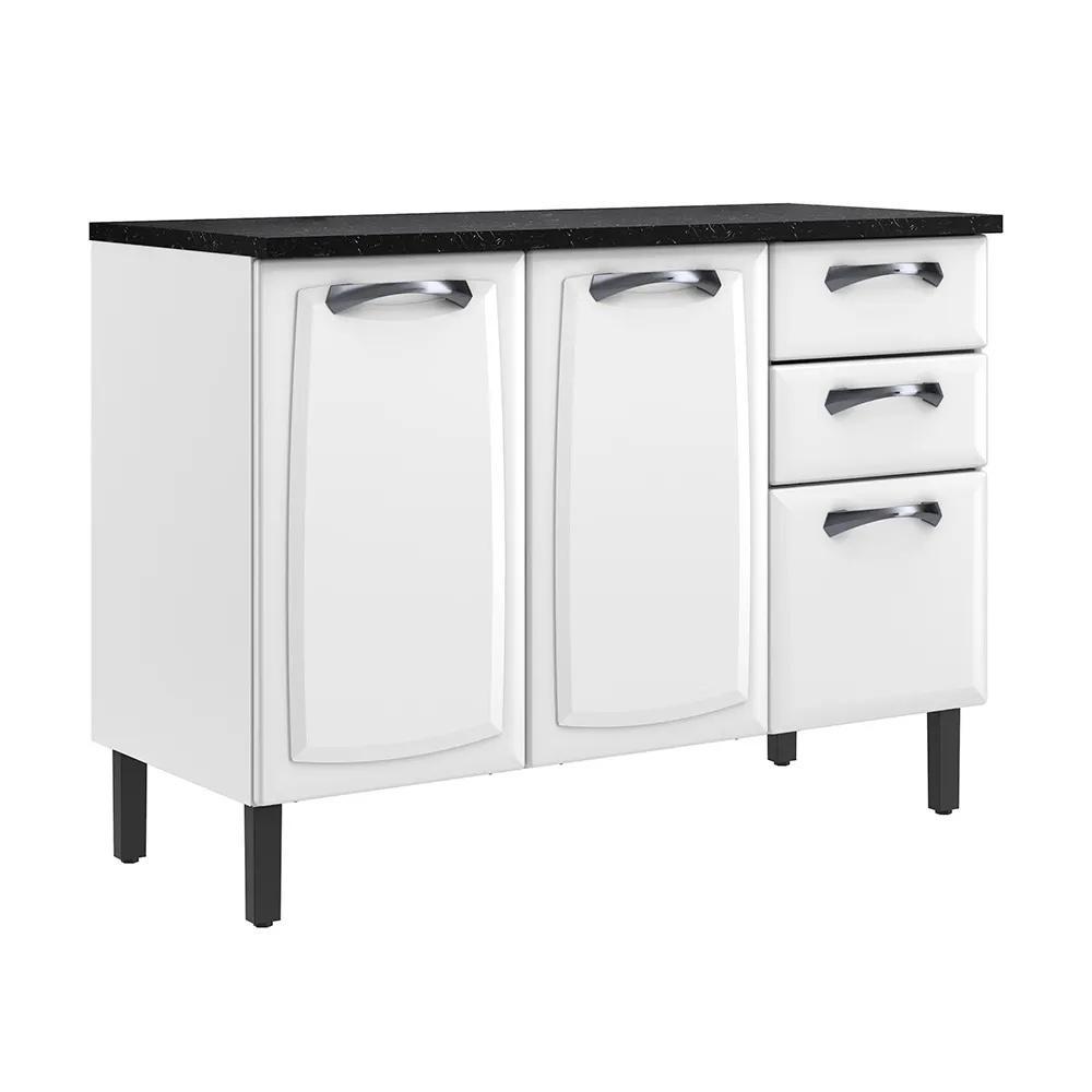 Balcão de Cozinha Itatiaia New Premium 3 Portas e 2 Gavetas Branco