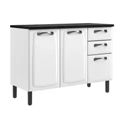 Balcão de Cozinha Itatiaia New Premium 3 Portas e 2 Gavetas Branco